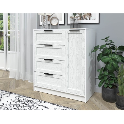 Тумба Тренд КТ-Т90 (Белый платинум ЛДСП/ Дуб полярный ЛМДФ) Ш900 В1020 Г451 Тумба Тренд КТ-Т90 (Белый платинум ЛДСП/ Дуб полярный ЛМДФ) Ш900 В1020 Г451